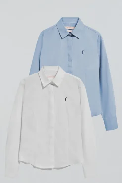 Polo Club Chemises|Packs*Lot de deux chemises bleu ciel et blanc avec logo Rigby Go Multicolore