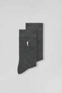 Polo Club Accessoires|Packs*Lot de deux paires de chaussettes avec logo Rigby Go Gris Foncé