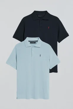Polo Club Packs|Polos*Lot de deux polos à trois boutons bleu clair et bleu marine avec logo Rigby Go Multicolore