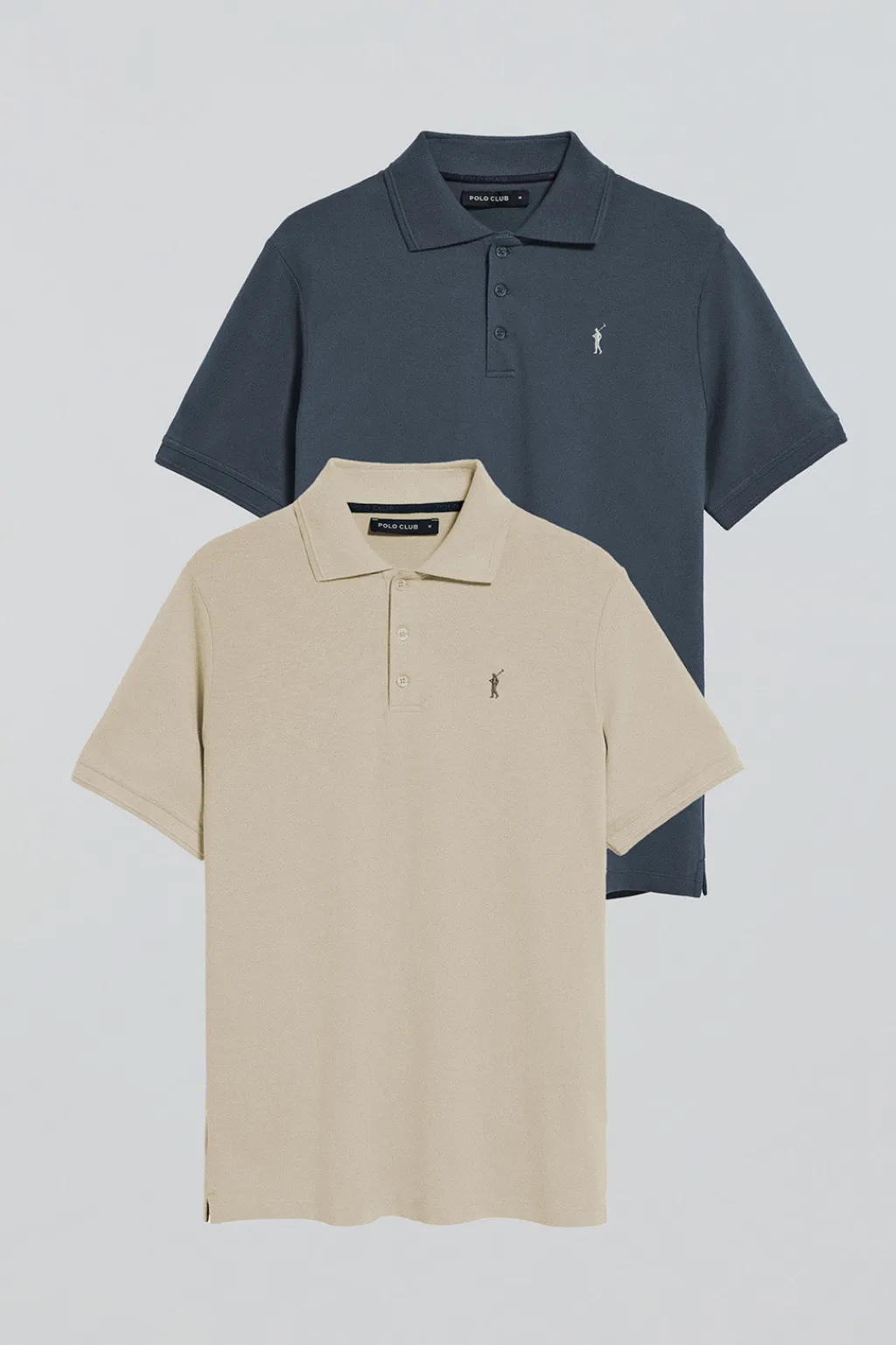 Polo Club Packs|Polos*Lot de deux polos à trois boutons bleu denim et beige avec logo Rigby Go Multicolore