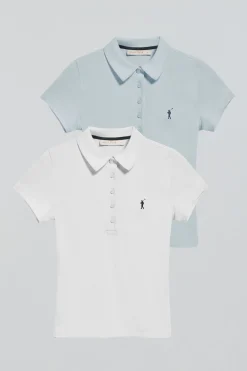 Polo Club Polos|Packs*Lot de deux polos bleu clair et blanc avec logo Rigby Go Multicolore