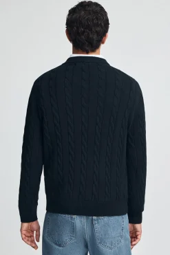 Polo Club Pulls|Packs*Lot de deux pulls en maille tressée en laine mélangée bleu marine et noir pour homme avec broderie Rigby Go Multicolore