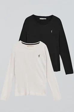 Polo Club Packs|T-Shirts*Lot de deux T-shirts à manches longues noir et blanc avec logo Rigby Go Multicolore