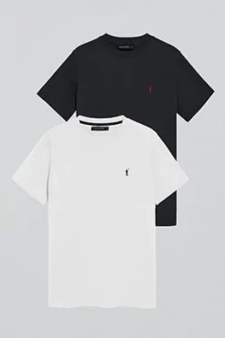 Polo Club Packs|T-Shirts*Lot de deux T-shirts bleu marine et blanc avec col ras du cou et logo brodé Rigby Go Multicolore