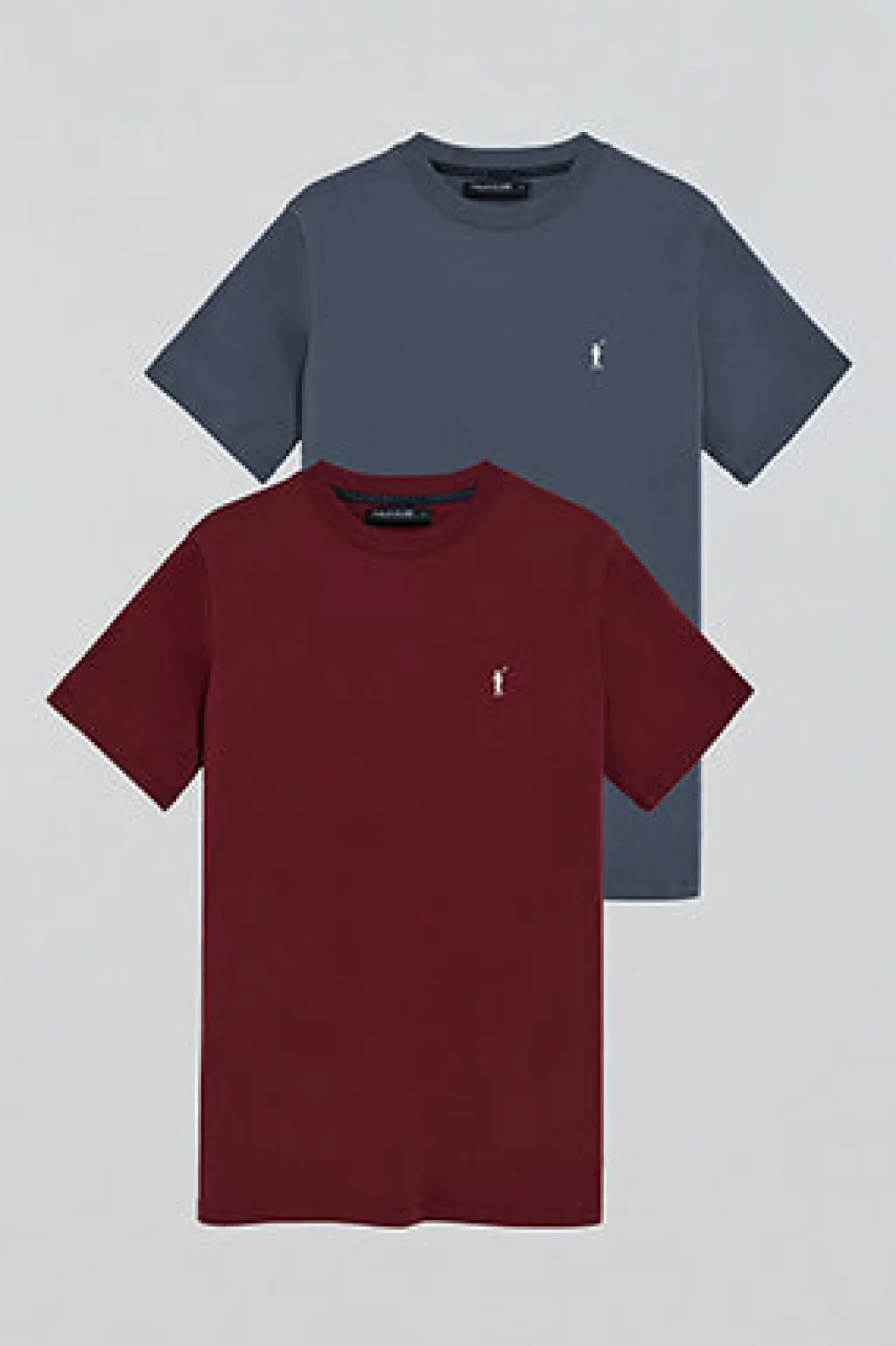 Polo Club T-Shirts|Packs*Lot de deux T-shirts grenat et bleu denim à col ras du cou et logo brodé Rigby Go Multicolore
