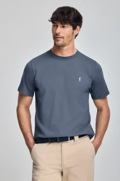 Polo Club T-Shirts|Packs*Lot de deux T-shirts grenat et bleu denim à col ras du cou et logo brodé Rigby Go Multicolore