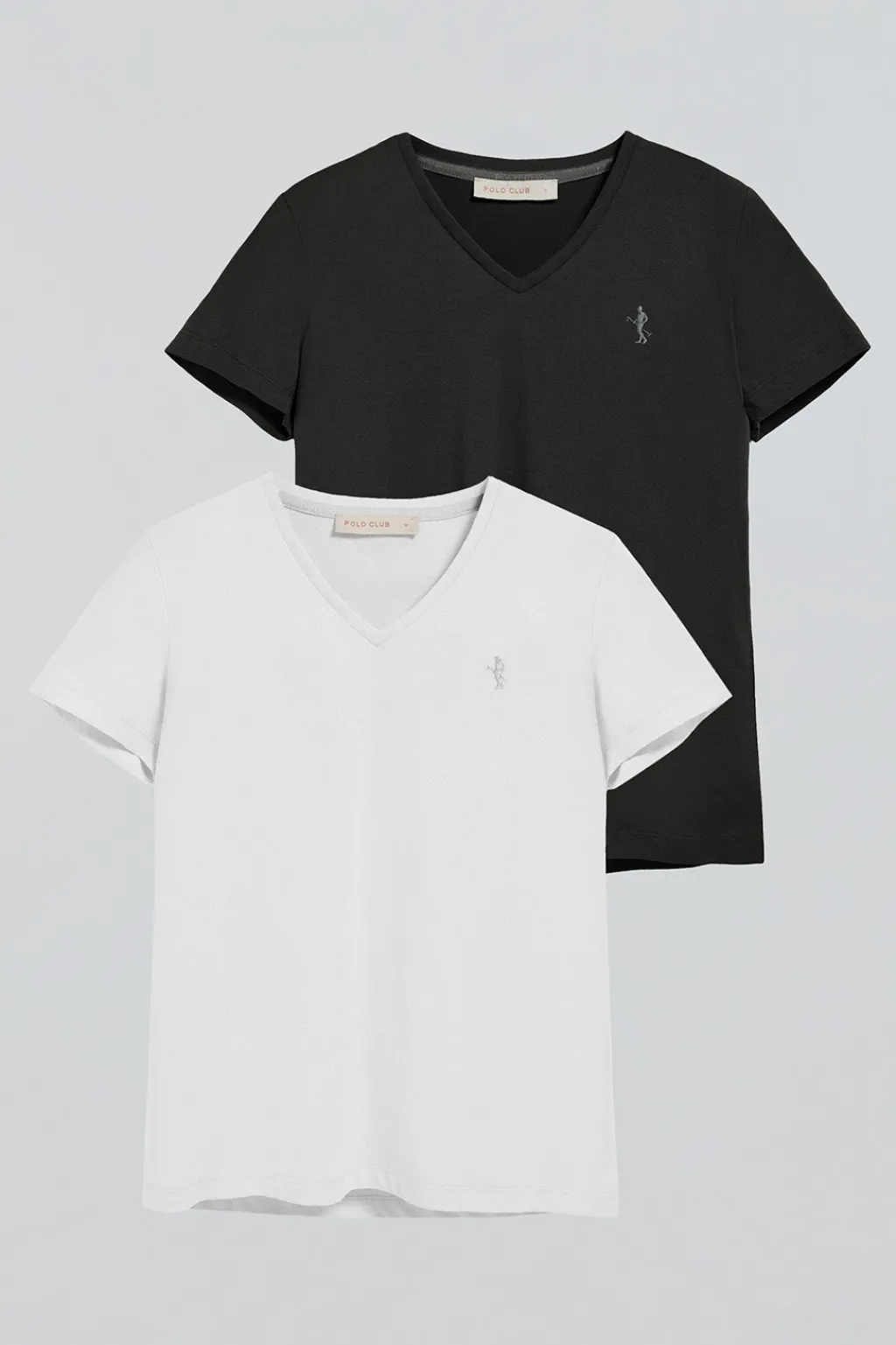 Polo Club Packs|T-Shirts*Lot de deux T-shirts noir et blanc à col en V et broderie Rigby Best Multicolore