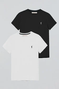Polo Club Packs|T-Shirts*Lot de deux T-shirts noir et blanc à manches courtes et à logo brodé Rigby Go Multicolore