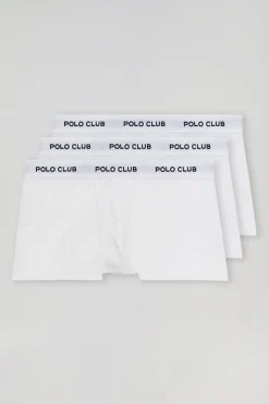 Polo Club Packs*Lot de trois boxers s avec logo Blanc