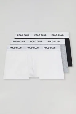 Polo Club Packs*Lot de trois boxers noir, gris et blanc avec logo Multicolore
