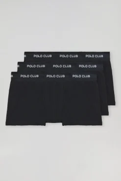 Polo Club Packs*Lot de trois boxers s avec logo Noir