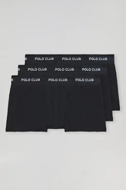 Polo Club Packs*Lot de trois boxers s avec logo Noir