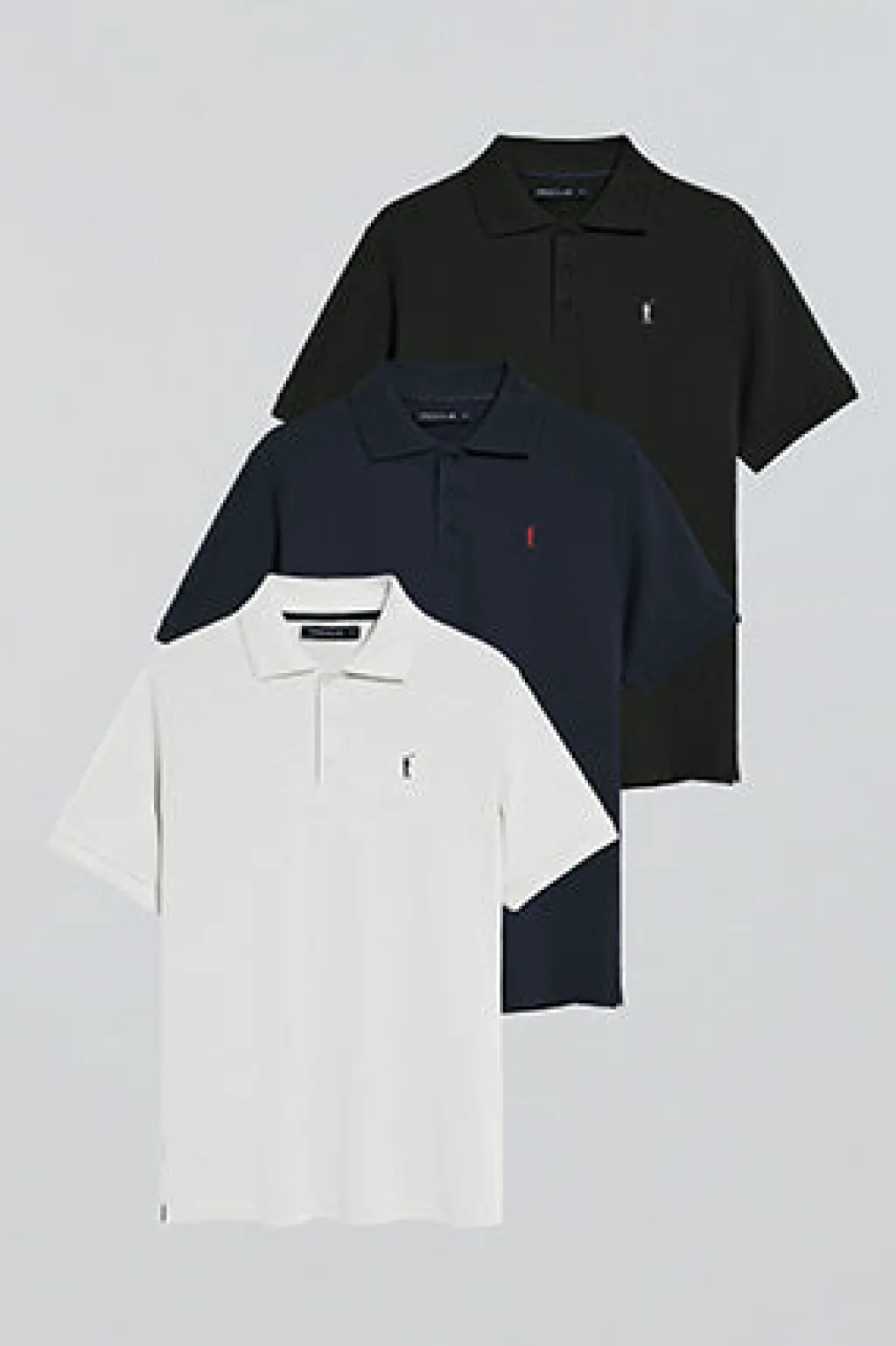 Polo Club Packs|Polos*Lot de trois polos à trois boutons noir, bleu marine et blanc avec logo Rigby Go Multicolore