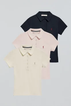 Polo Club Polos|Packs*Lot de trois polos bleu marine, couleur écru et rose avec logo Rigby Go Multicolore