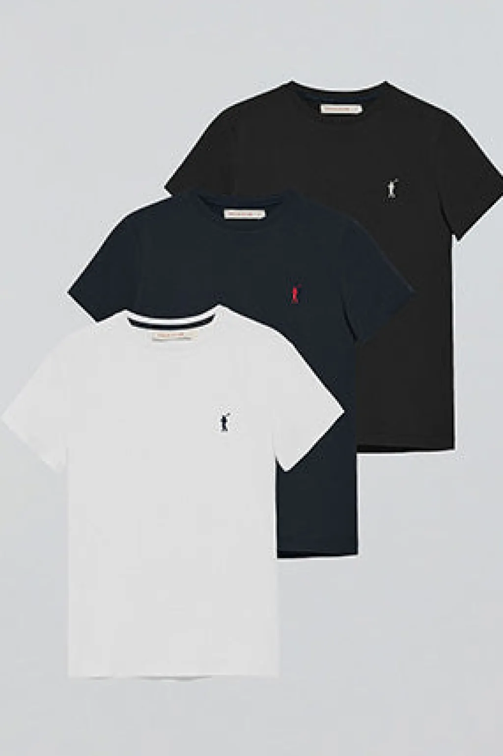 Polo Club Packs|T-Shirts*Lot de trois T-shirts noir, bleu marine et blanc à manches courtes et à logo brodé Rigby Go Multicolore