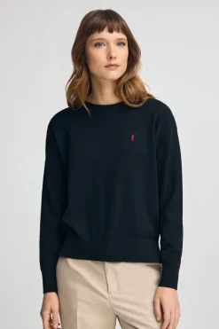 Polo Club Pulls|Packs*Lot pour femme de deux pulls bleu marine et marron clair en laine mélangée avec broderie Rigby Go Multicolore