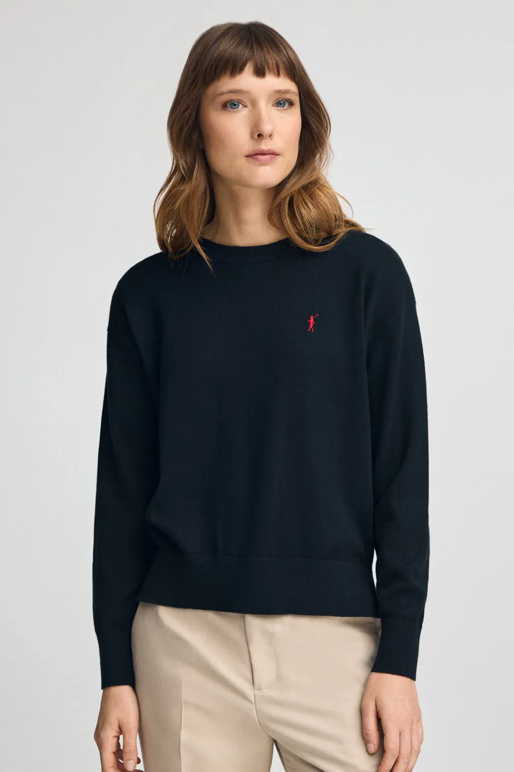 Polo Club Pulls|Packs*Lot pour femme de deux pulls bleu marine et marron clair en laine mélangée avec broderie Rigby Go Multicolore