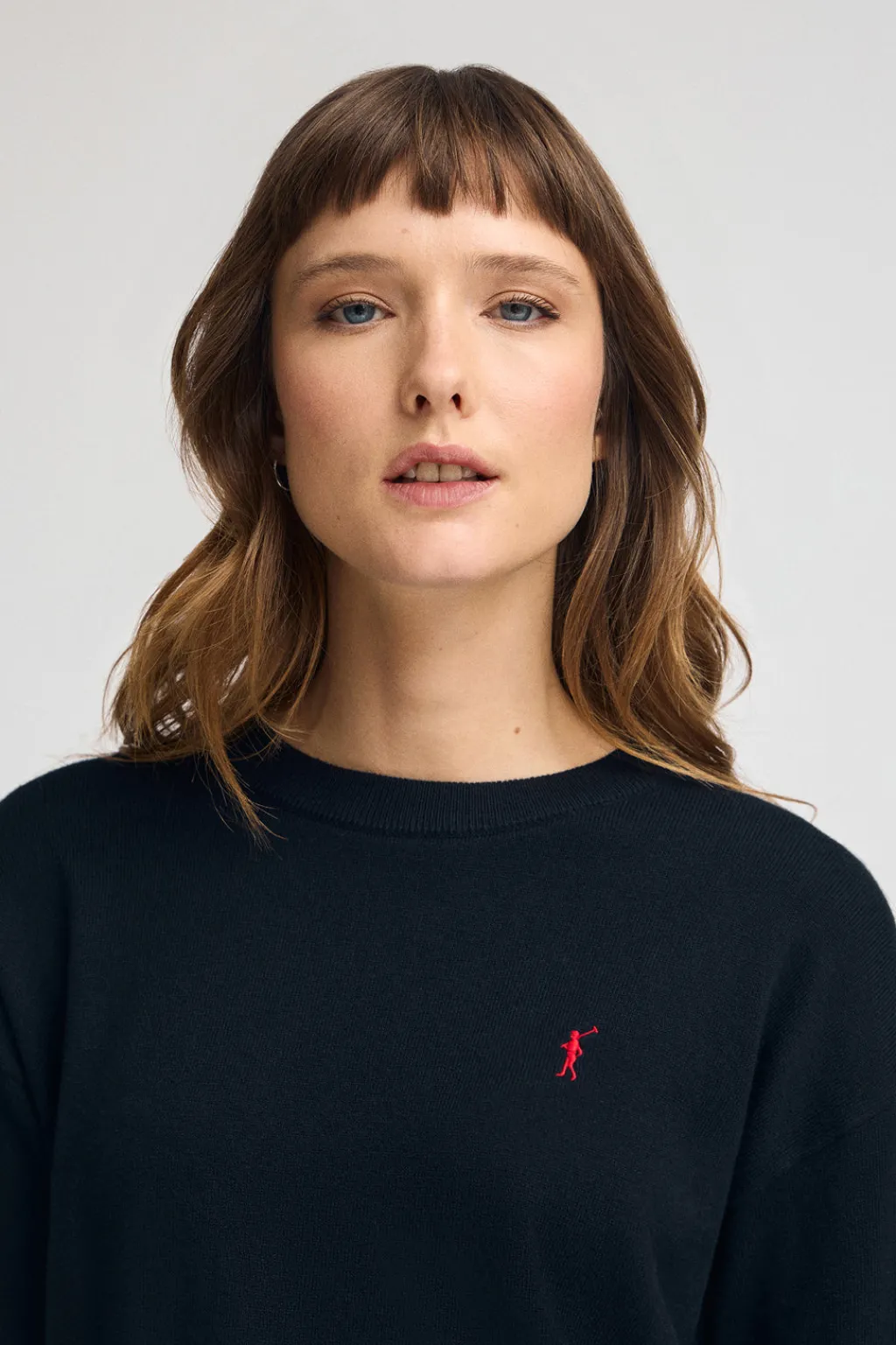 Polo Club Pulls|Packs*Lot pour femme de deux pulls bleu marine et marron clair en laine mélangée avec broderie Rigby Go Multicolore