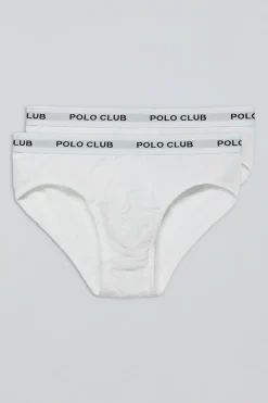 Polo Club Packs*Lots de deux slips s avec détail Blanc