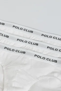 Polo Club Packs*Lots de trois slips s avec détail Blanc