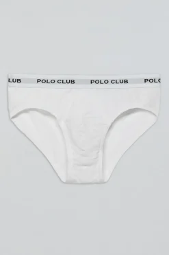 Polo Club Packs*Lots de trois slips s avec détail Blanc