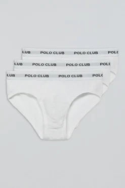 Polo Club Packs*Lots de trois slips s avec détail Blanc