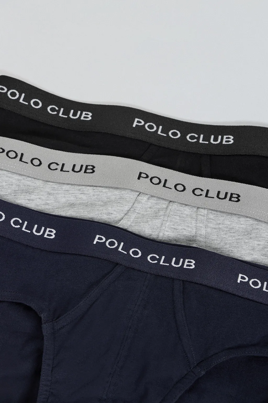 Polo Club Packs*Lots de trois slips noir, gris et bleu marine avec détail Multicolore