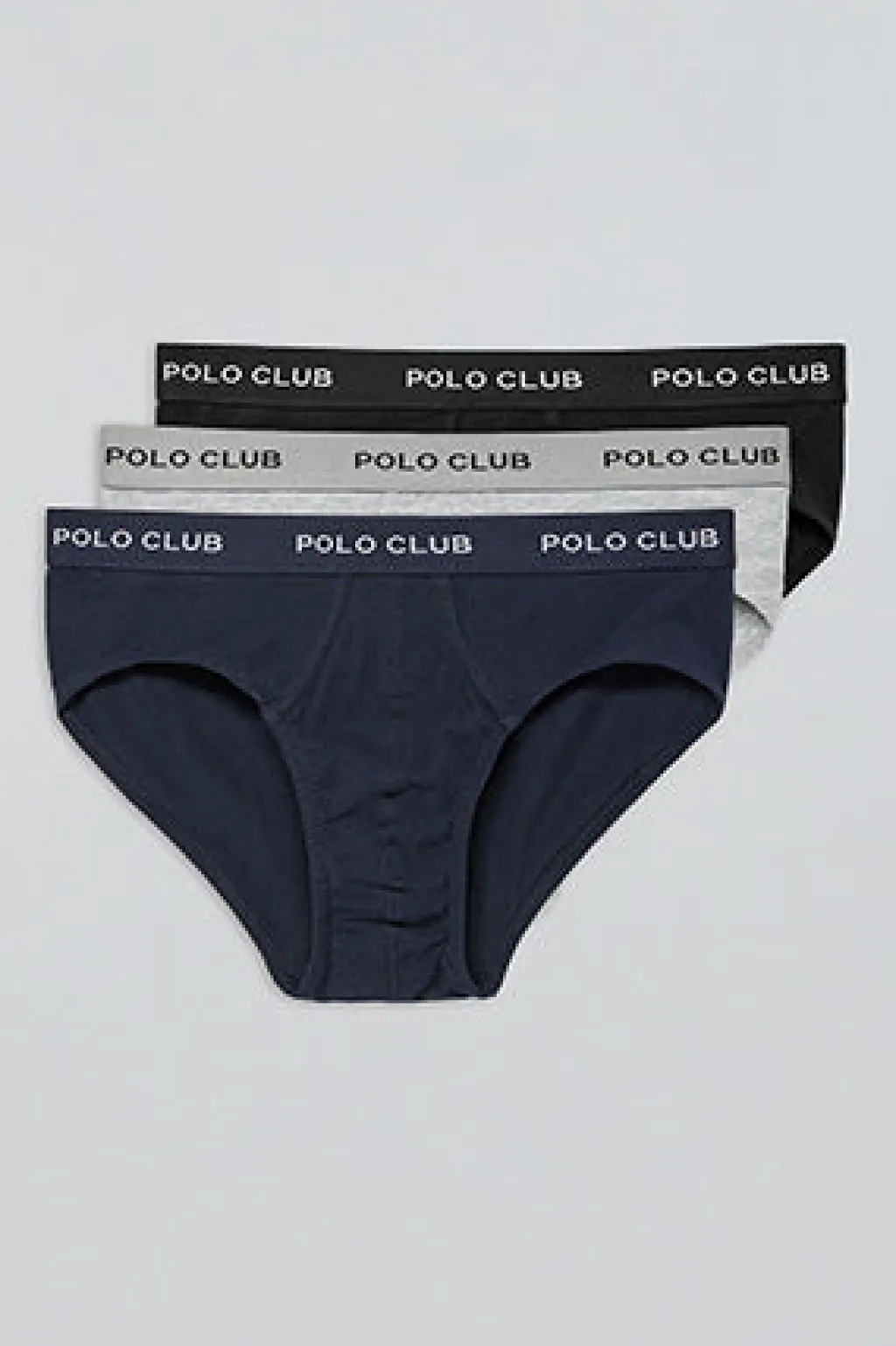 Polo Club Packs*Lots de trois slips noir, gris et bleu marine avec détail Multicolore