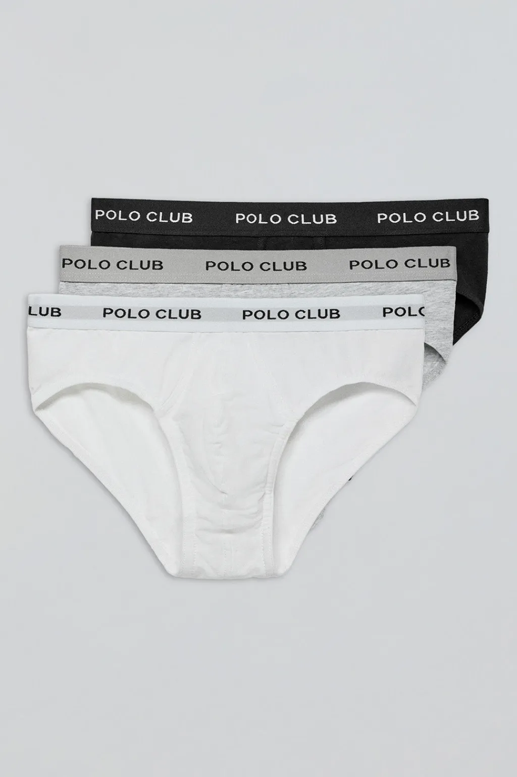 Polo Club Packs*Lots de trois slips noir, gris et blanc avec détail Multicolore
