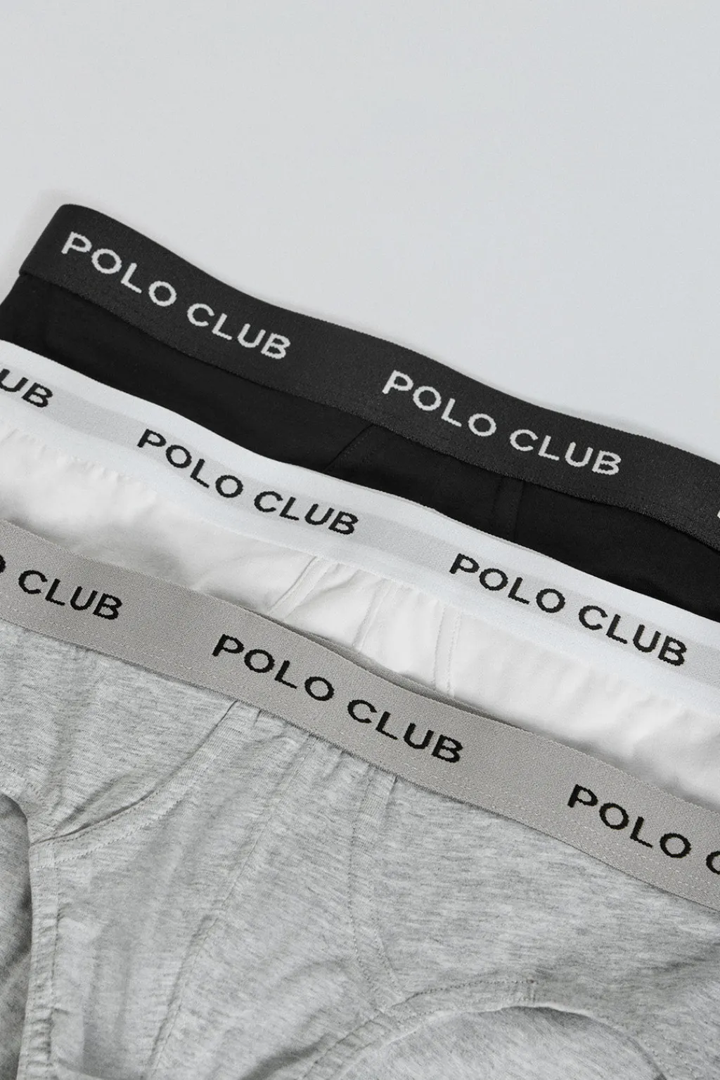 Polo Club Packs*Lots de trois slips noir, gris et blanc avec détail Multicolore