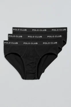 Polo Club Packs*Lots de trois slips s avec détail Noir