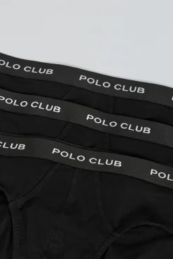 Polo Club Packs*Lots de trois slips s avec détail Noir