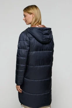 Polo Club Vestes*Manteau long et matelassé Rose à capuche fixe et détails Bleu Marine