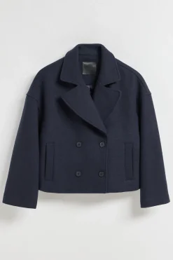 Polo Club Vestes*Manteau court en toile croisé et boutonné avec détails Bleu Marine