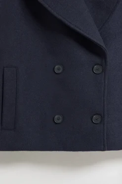 Polo Club Vestes*Manteau court en toile croisé et boutonné avec détails Bleu Marine