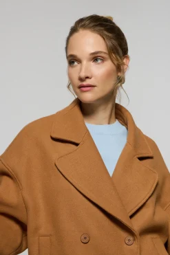 Polo Club Vestes*Manteau court en toile de couleur croisé et boutonné avec détails Camel
