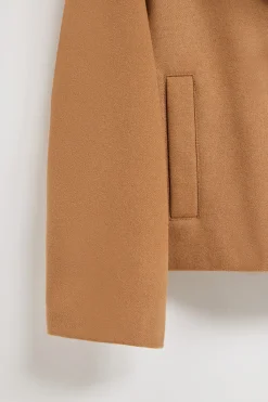 Polo Club Vestes*Manteau court en toile de couleur croisé et boutonné avec détails Camel