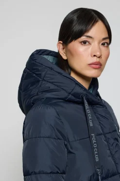 Polo Club Vestes*Manteau Gracia bleu réversible avec capuche fixe et détails Bleu Marine