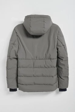 Polo Club Vestes*Manteau gris bitume Aspen matelassé à capuche fixe et détails Asphalte
