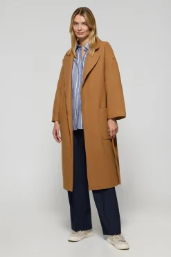 Polo Club Vestes*Manteau long Carrie couleur en drap et détails Camel