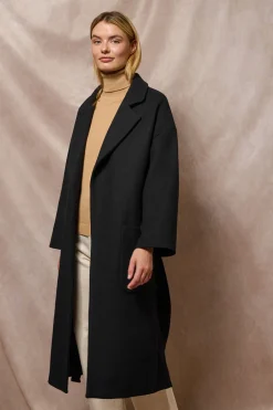 Polo Club Vestes*Manteau long Carrie en drap et détails Noir