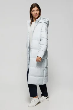 Polo Club Vestes*Manteau long Cosima argenté avec capuche amovible et fentes latérales Gris argenté