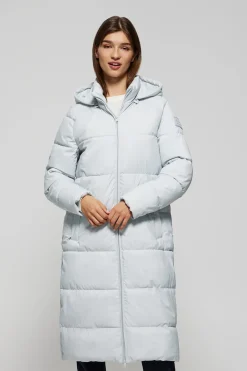 Polo Club Vestes*Manteau long Cosima argenté avec capuche amovible et fentes latérales Gris argenté