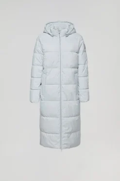 Polo Club Vestes*Manteau long Cosima argenté avec capuche amovible et fentes latérales Gris argenté