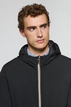 Polo Club Vestes*Manteau matelassé avec capuche et écusson bicolore Noir