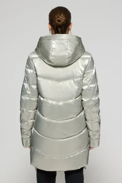 Polo Club Vestes*Manteau métallisé Catele avec capuche fixe et détails Platine