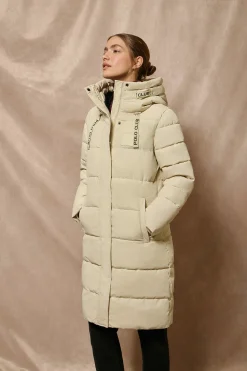 Polo Club Vestes*Manteau Polar beige avec capuche fixe et détails Gris clair