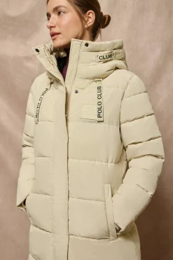 Polo Club Vestes*Manteau Polar beige avec capuche fixe et détails Gris clair
