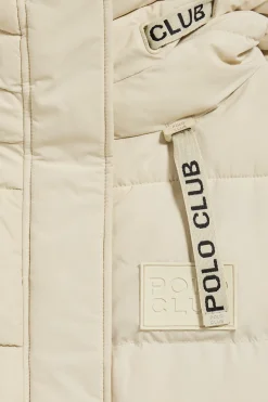 Polo Club Vestes*Manteau Polar beige avec capuche fixe et détails Gris clair