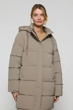 Polo Club Vestes*Manteau Roma couleur avec capuche amovible et détails Taupe